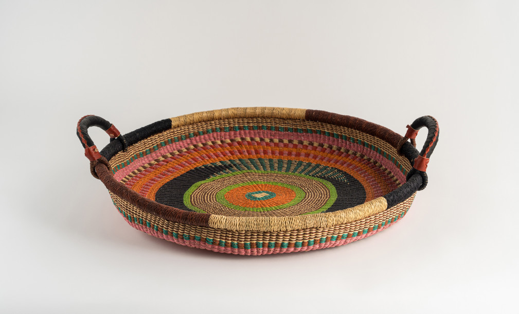 Medium Woven Tray Ghana Orange