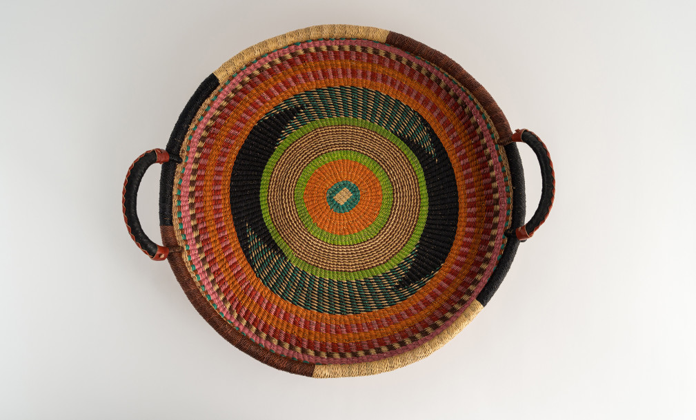 Medium Woven Tray Ghana Orange