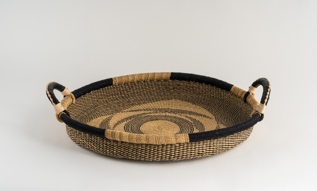 Medium Woven Tray Ghana Black/Natural