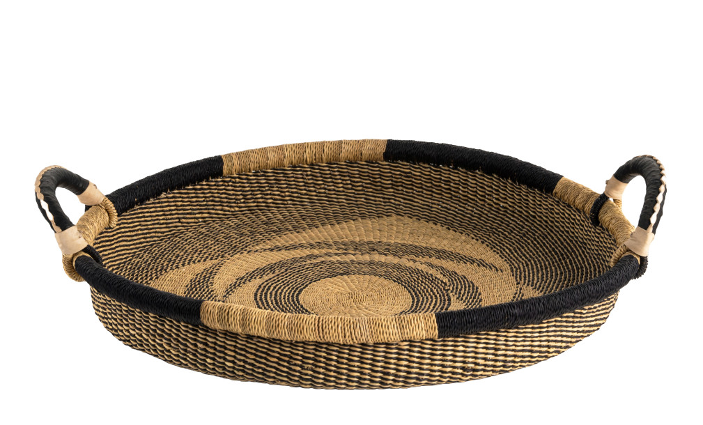 Medium Woven Tray Ghana Black/Natural