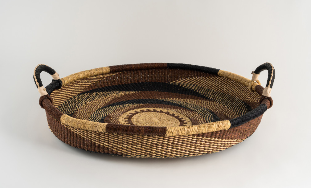 Large Woven Tray Ghana Black/Brown