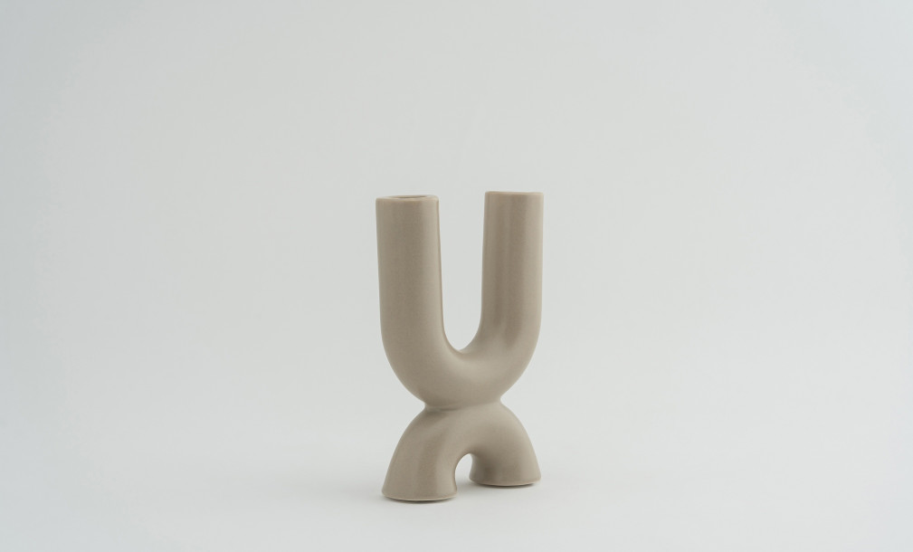 Beige Organic Candleholder