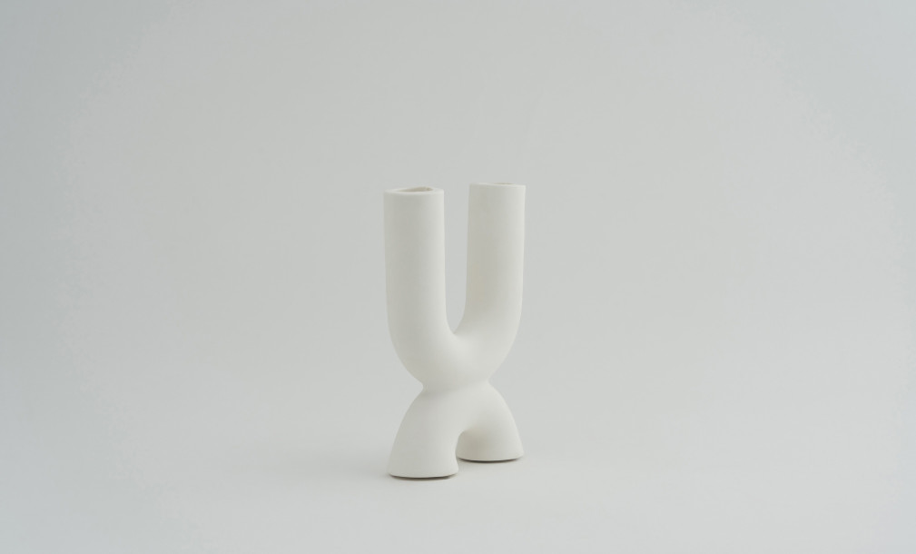 White Organic Candleholder