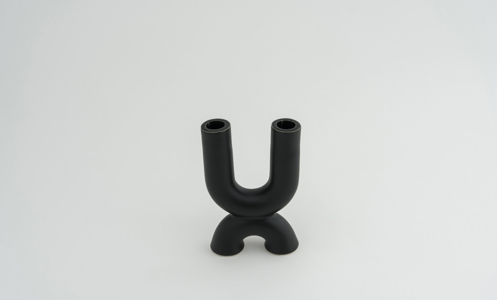 Black Organic Candleholder