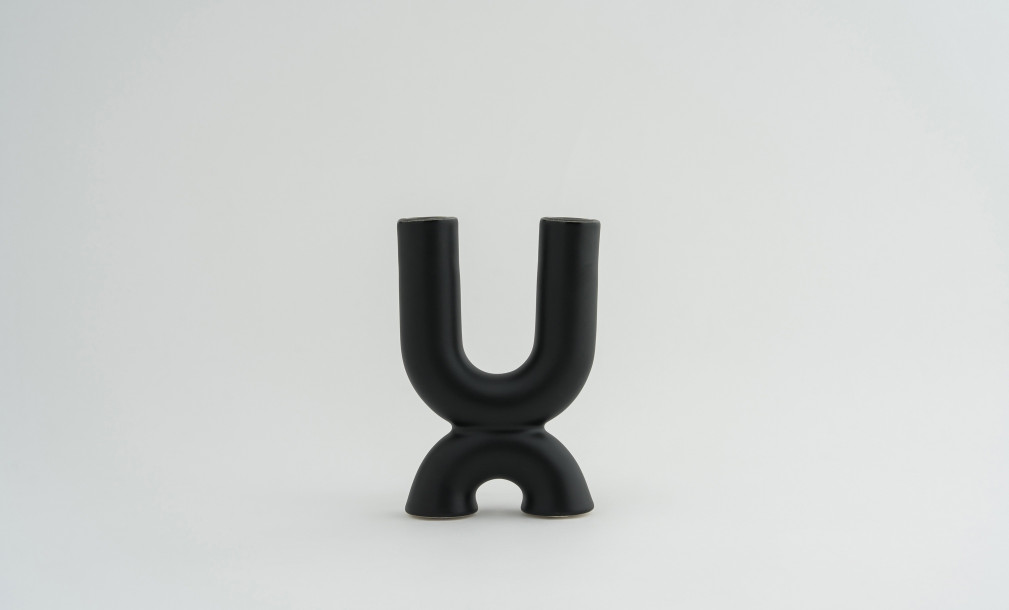 Black Organic Candleholder