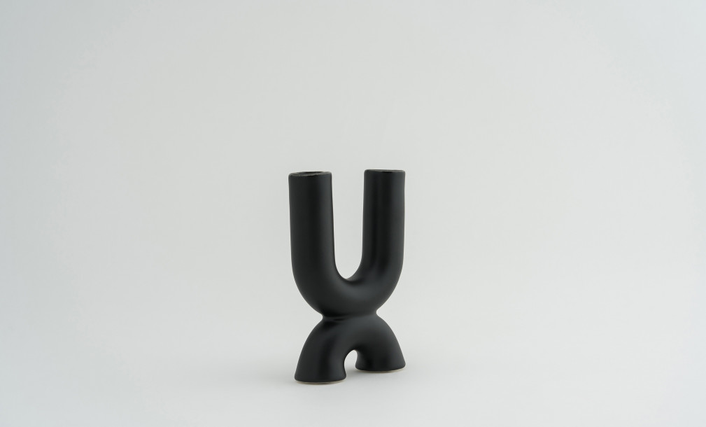 Black Organic Candleholder