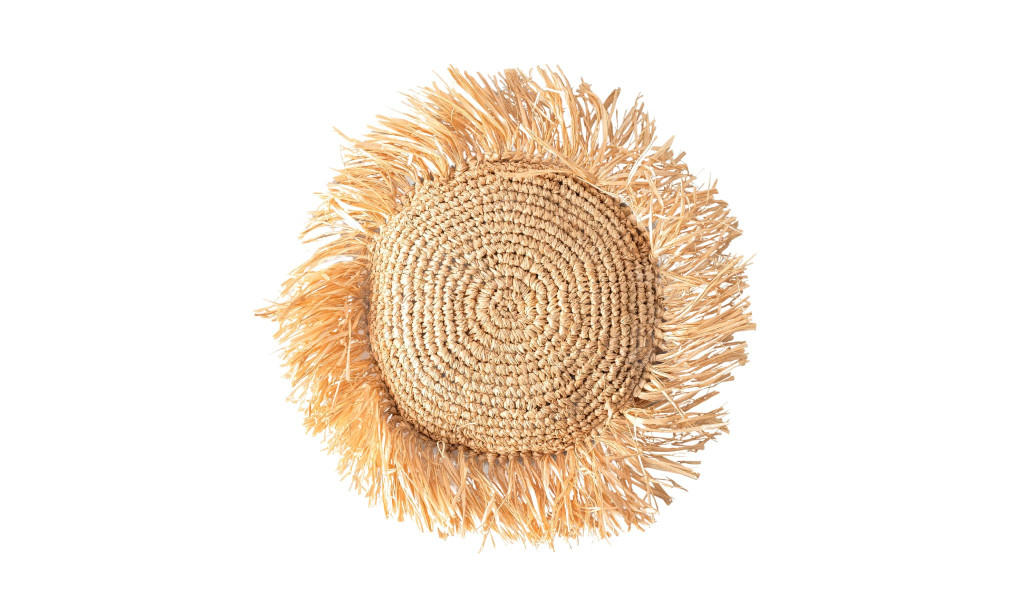 Raffia Cushion Round Natural M