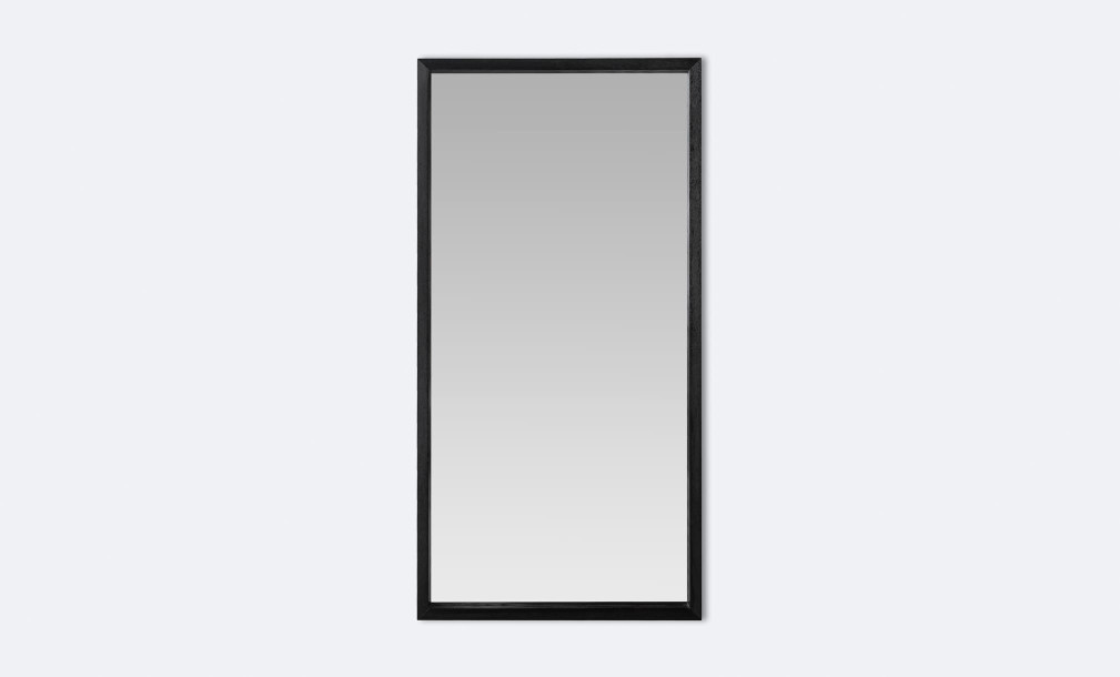 Mirror Rectangular Wood Black L