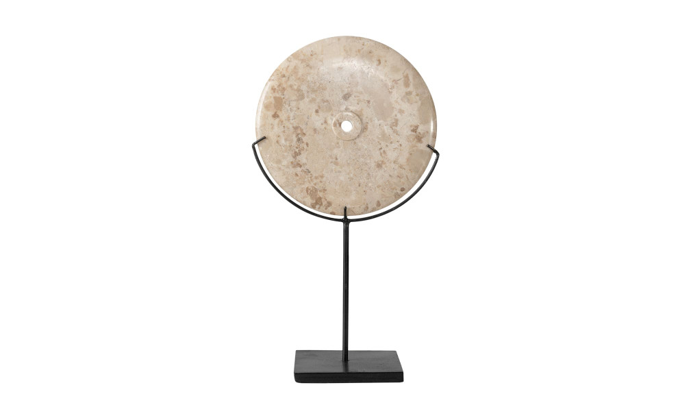 Stone "Coin" On Metal Stand Medium