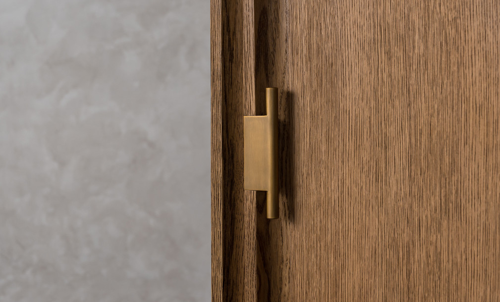 City Single vitrine right door Honey Oak color