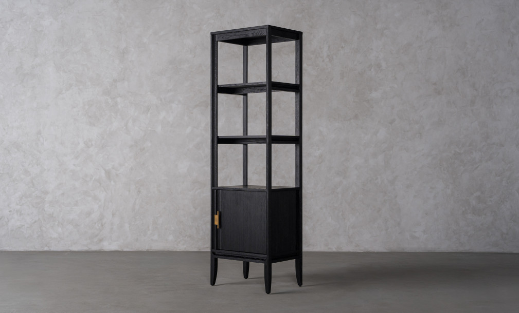 City Single vitrine right door Black Oak color