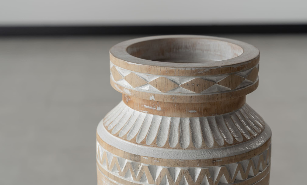 Wooden Carved Pot N2 medium