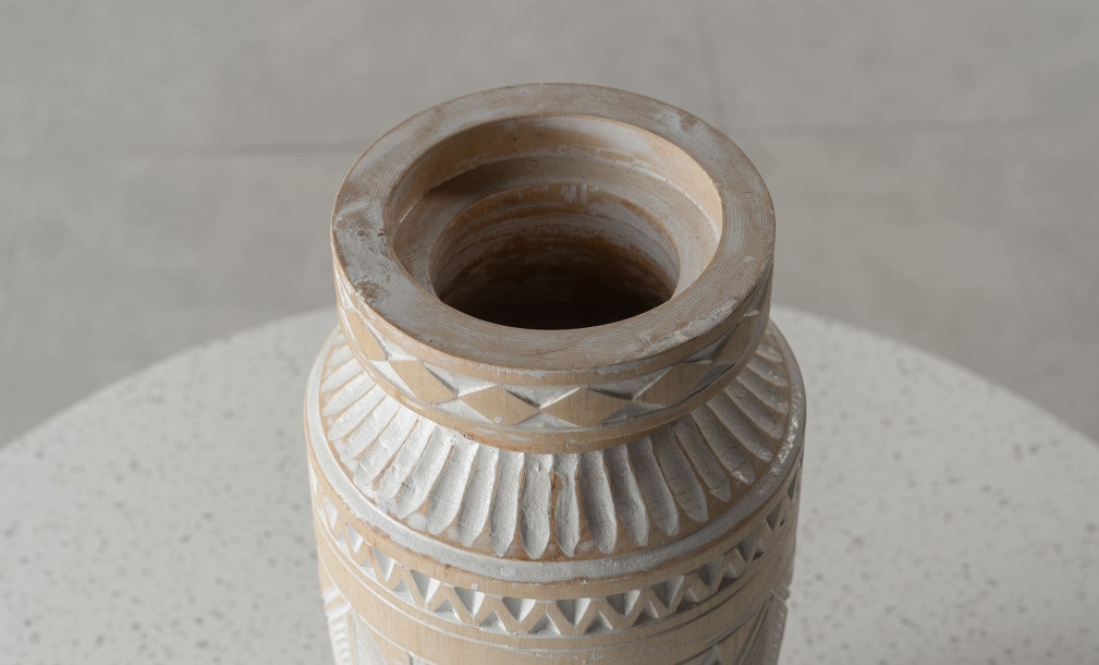 Wooden Carved Pot N2 medium