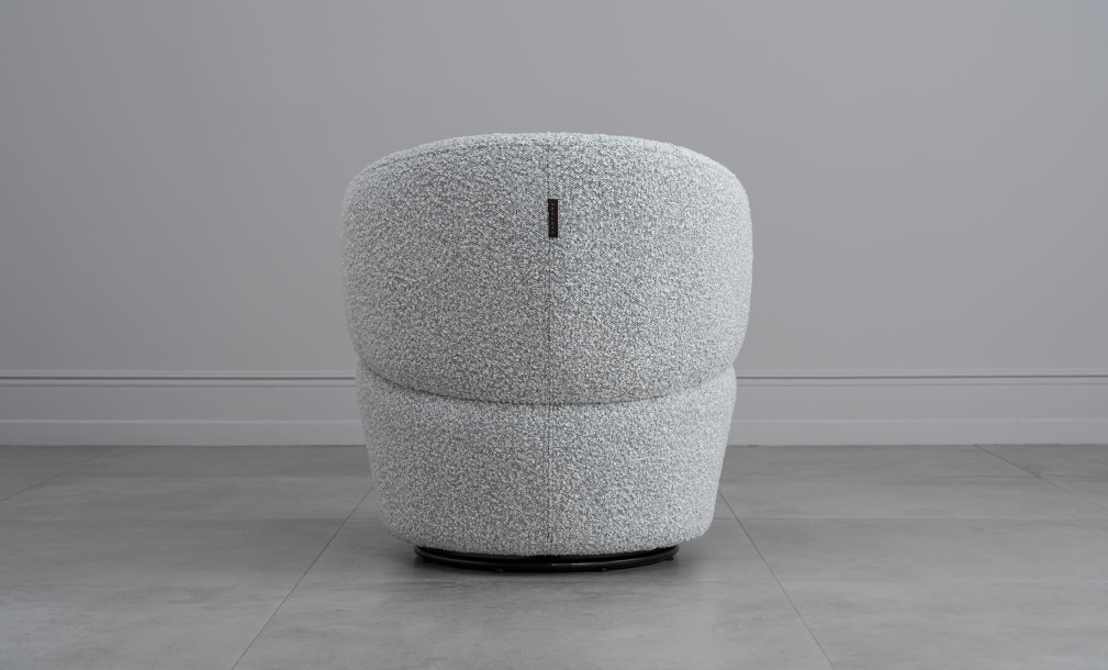 Chic Swivel Armchair Black and White Boucle