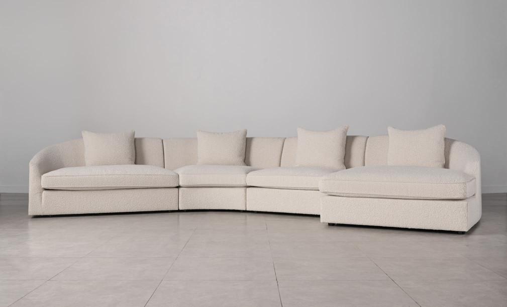 Jenner Curved Sofa (Fabric A2635 Color 2A)
