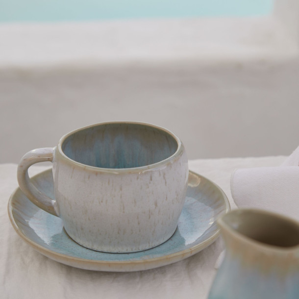 Eivissa Tea Cup and Saucer sea blue 0.23 L