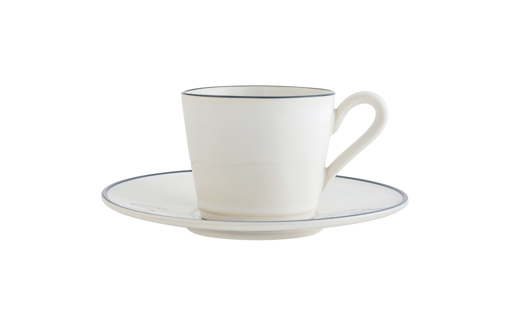 Tea Cup and Saucer Beja White-Blue 190 ml