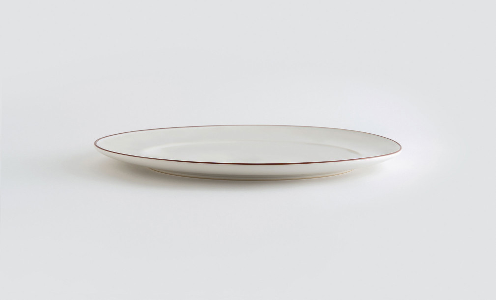 Round Platter Beja White-Red 38 cm