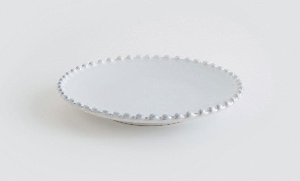 Pearl Bread Plate cloud white 17 cm