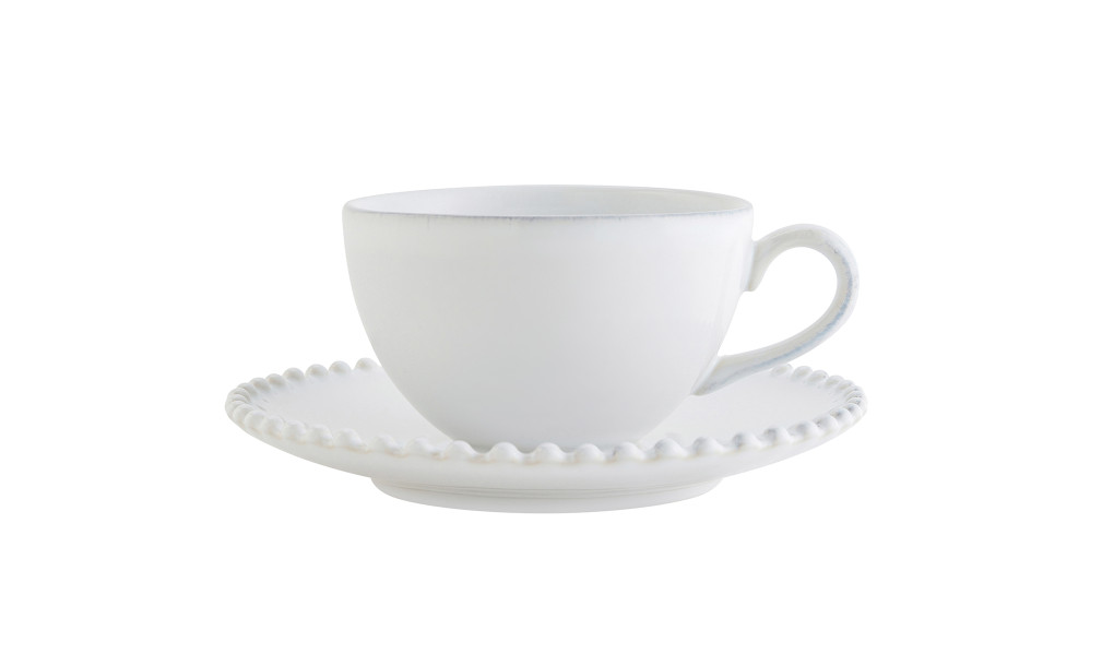 Pearl Tea Cup and Saucer cloud white 250 ml