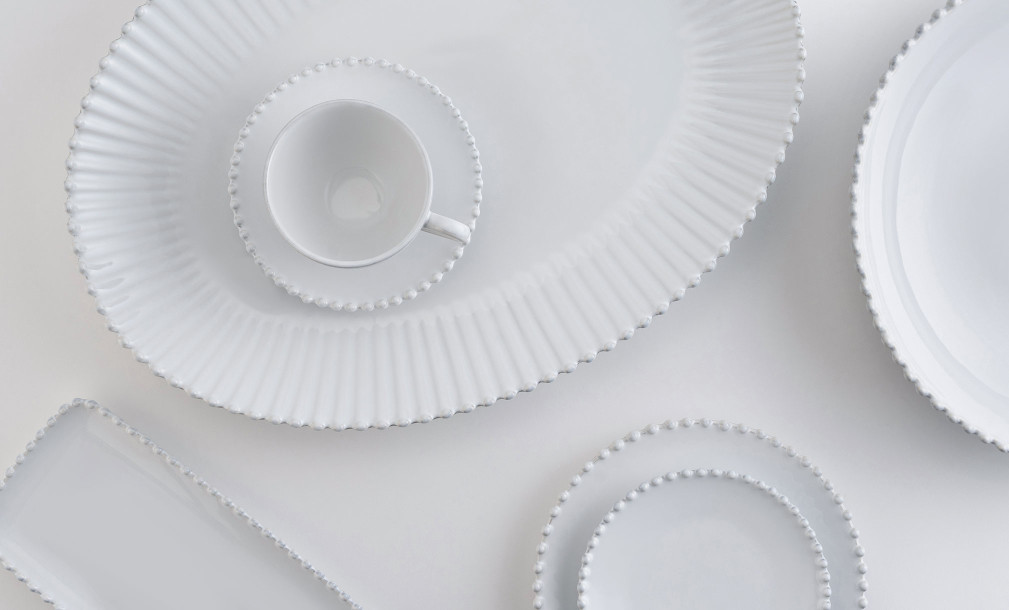 Pearl Charger Plate/Platter cloud white 330 ml