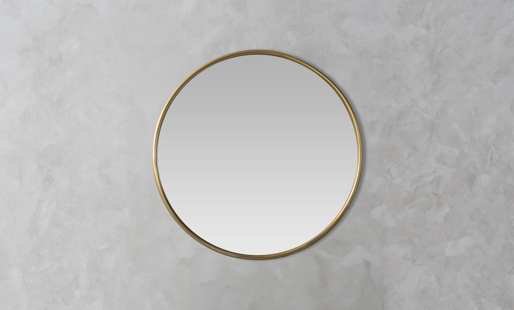 Walker Round Mirror brass finish d58 cm