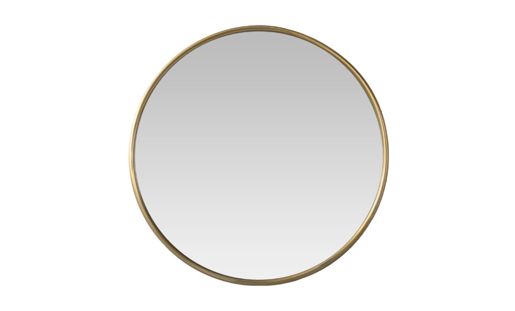 Walker Round Mirror brass finish