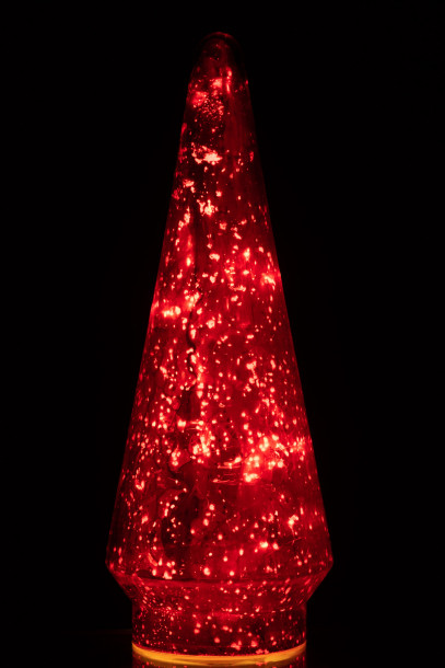 Xmas Tree LED Glass Red Large