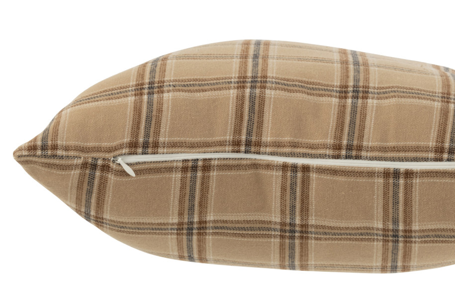 Checkered Cushion Textured Beige