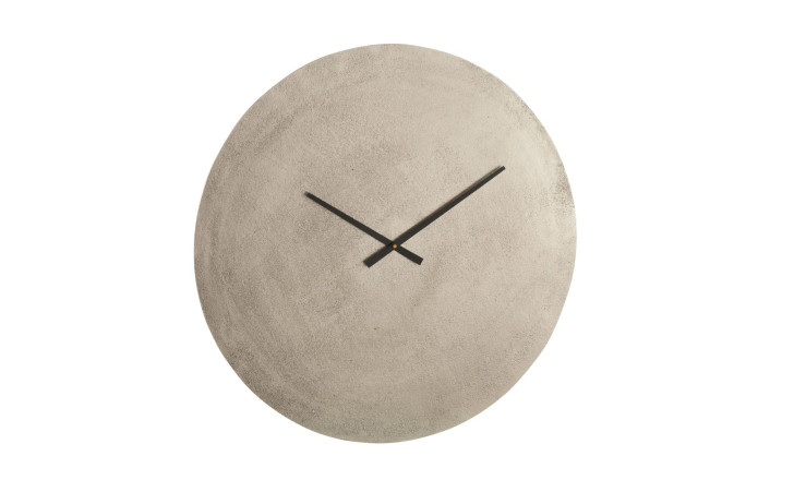 Silver Clock Round Metal L