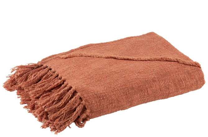 Tassel Throw Cotton Terracotta