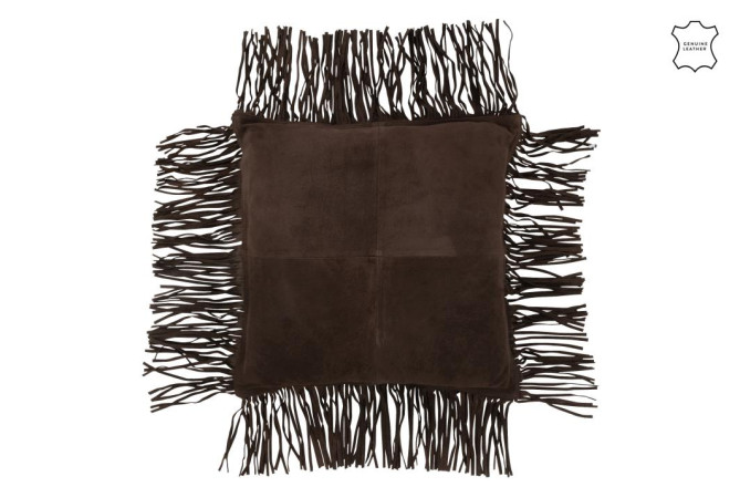 Fringe Cushion Brown