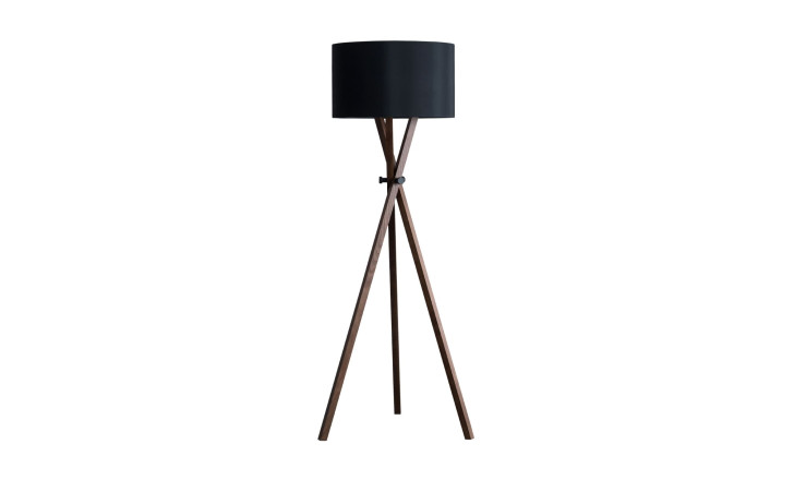 Cot Floor Lamp with Black Lampshade