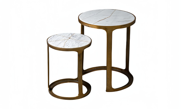 Tortuga Set of 2 Marble Tables