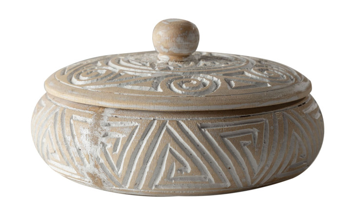 Wooden Carved Pot N1 medium