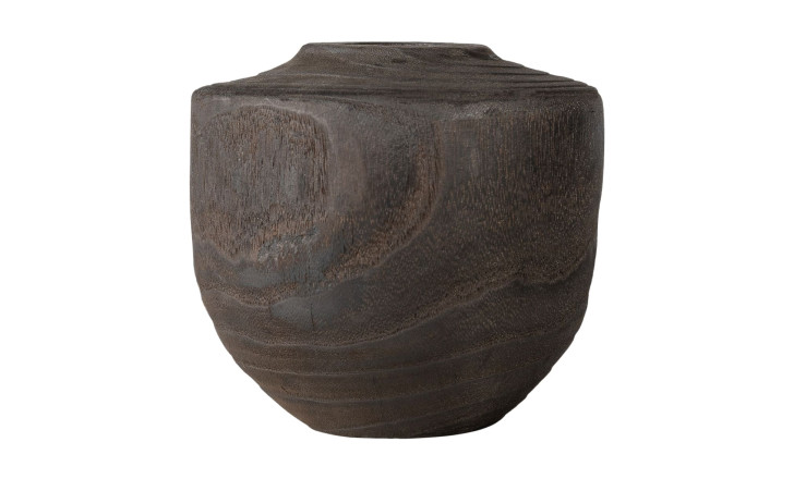 Vase Wood Black M