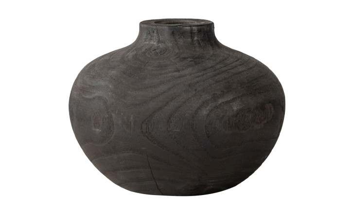 Wood Vase Black L