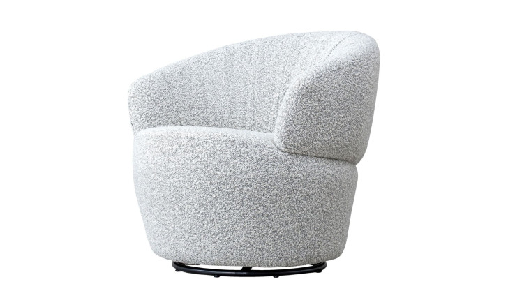 Chic Swivel Armchair Black and White Boucle