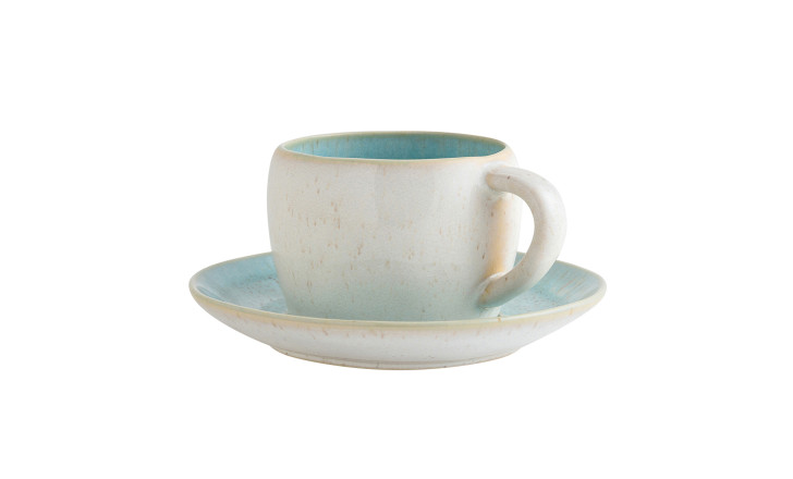 Eivissa Tea Cup and Saucer sea blue 0.23 L