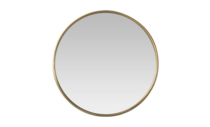 Walker Round Mirror brass finish