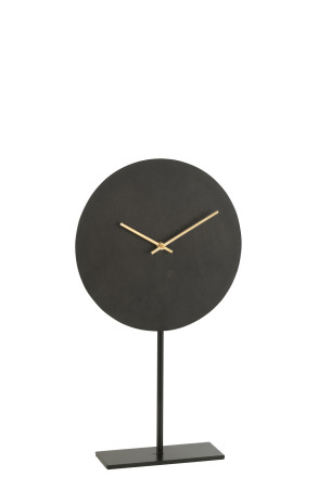 Clock On Foot Metal Black