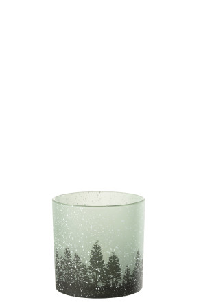 Hurricane Tree Green Snow Glass L